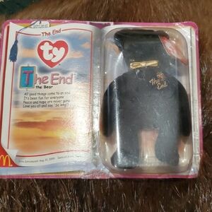 Ty The End Bear - Black with Gold Details